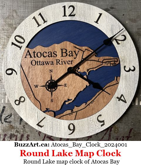 Round Lake map clock of Atocas Bay